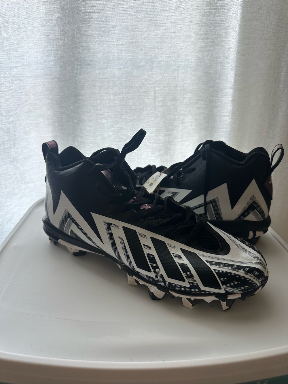 adidas Black and White Boys' Athletic Cleats
